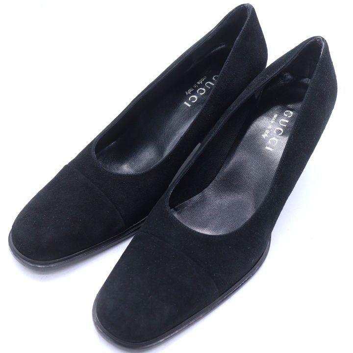 グッチ パンプス スクエアトゥ シューズ ブランド 靴 イタリア製 黒 レディース 37. ブラック GUCCI