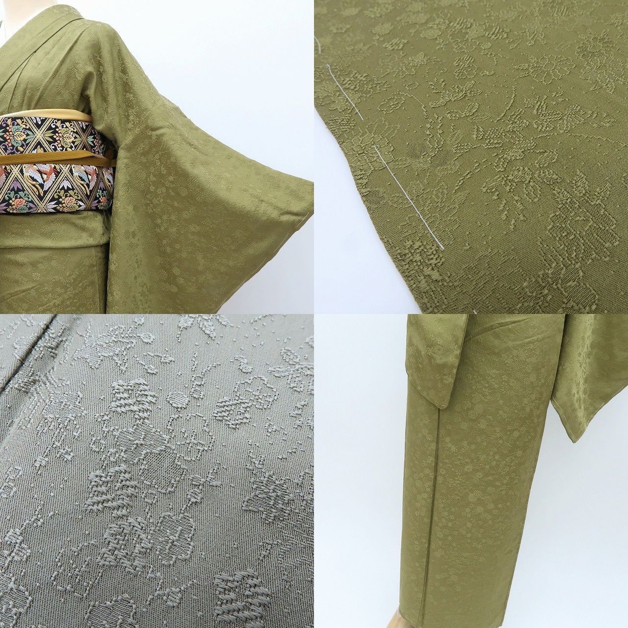 百華❀Y4177◇美品未着用 仕付け糸付 ゆったりサイズ 正絹 色無地 着物