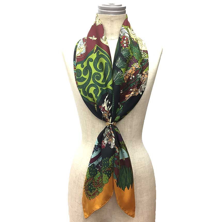 セール レアもの HERMES エルメス スカーフ カレ90 LE PARADIS DU ROY