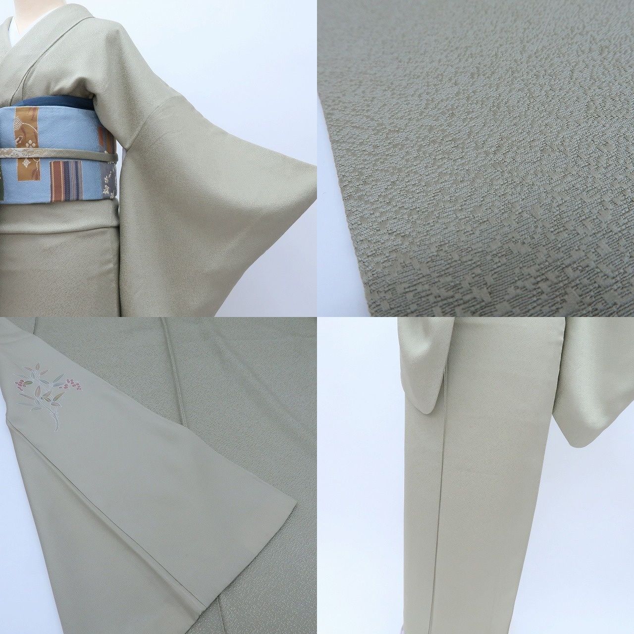 百華❀Y4178◇美品 百貫達雄落款 染め一つ紋 手縫い仕立て 正絹 色無地