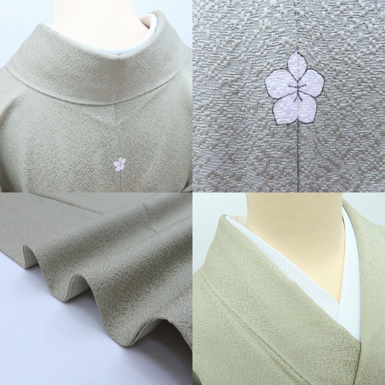 百華❀Y4178◇美品 百貫達雄落款 染め一つ紋 手縫い仕立て 正絹 色無地