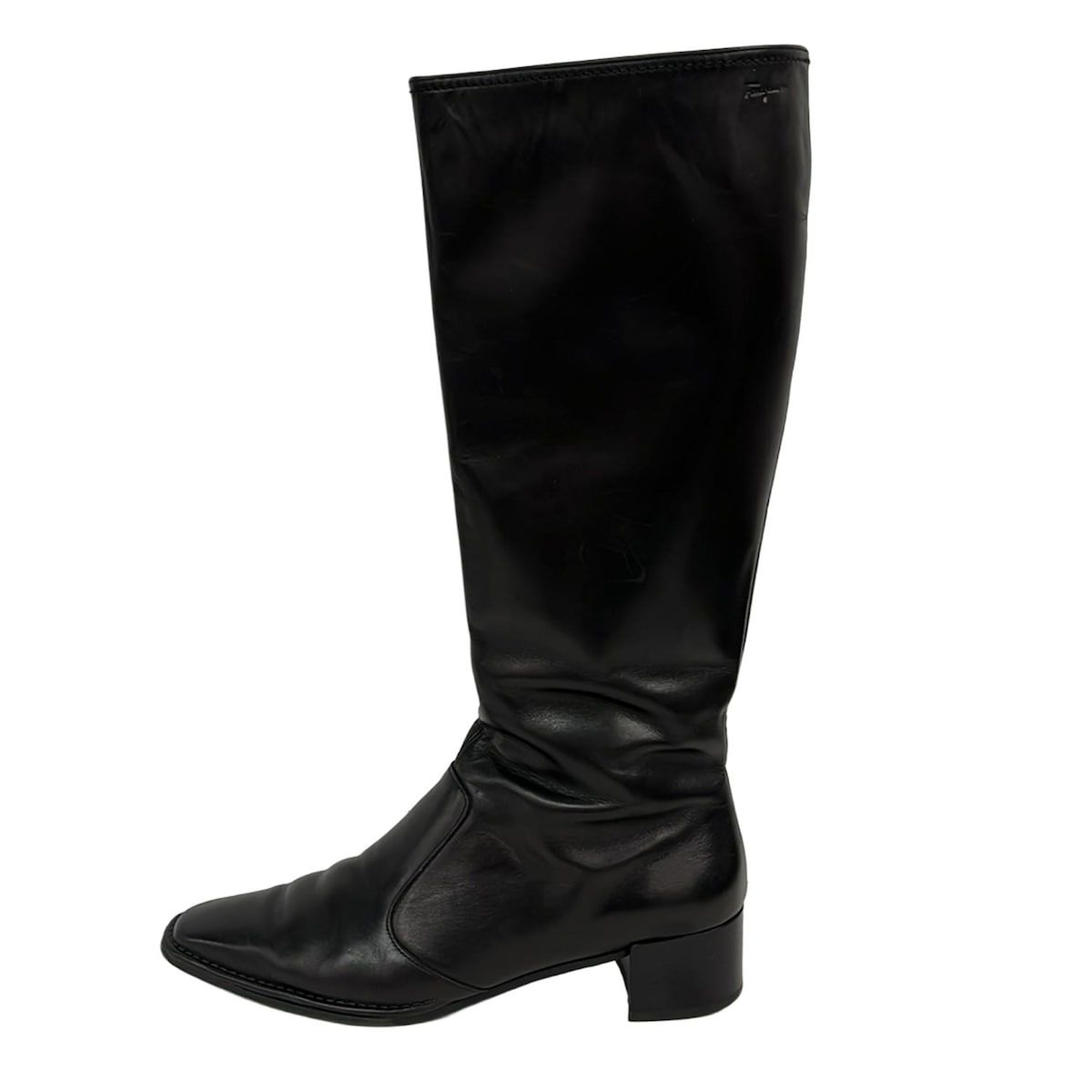 フェラガモ　ブラックレザー　ロングブーツ FERRAGAMO/SalvatoreFerragamo(サルバトーレフェラガモ) ロングブーツ