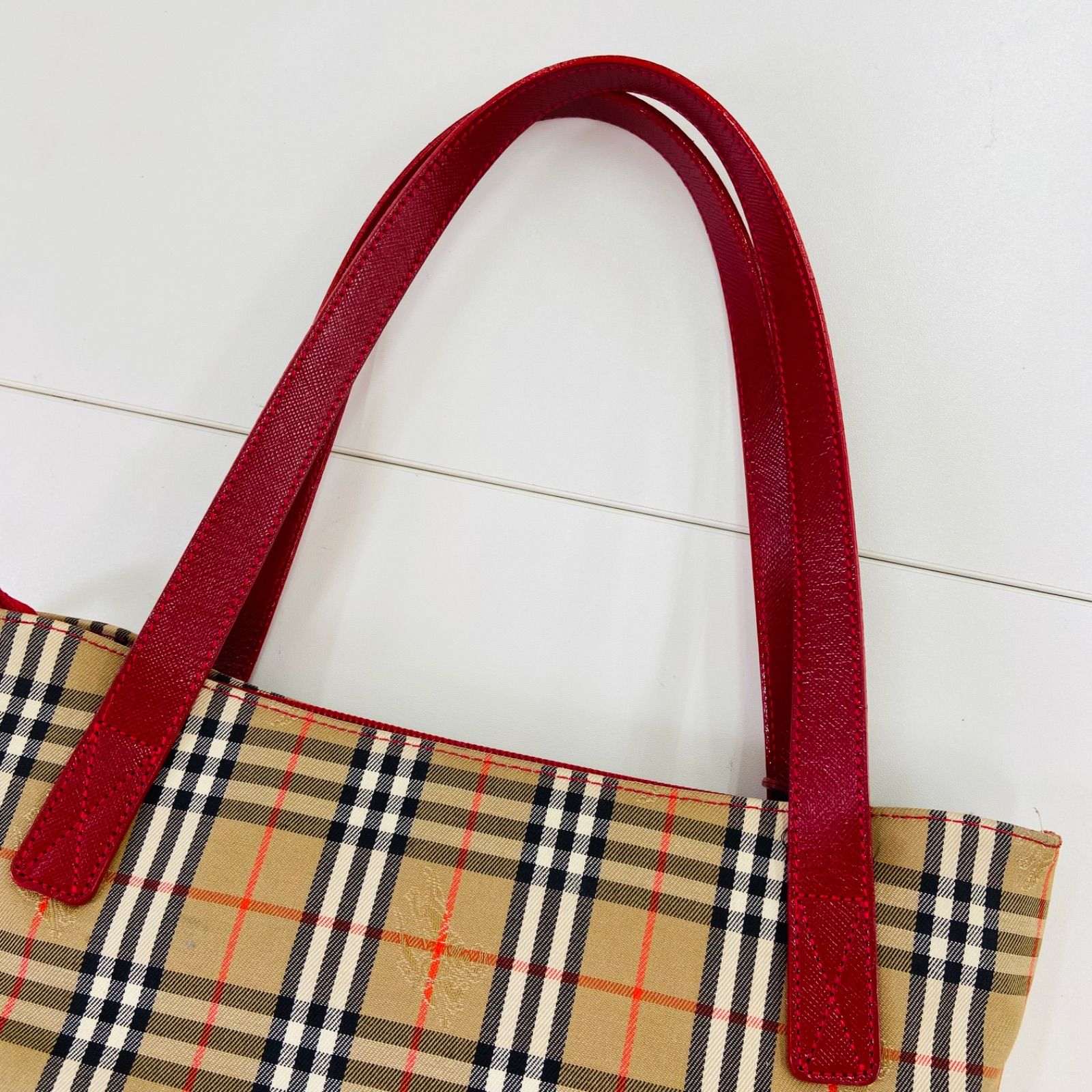 未使用級】バーバリー　トートバッグ　ノバチェック　２WAY　ショルダーバッグ　革 美品】BURBERRY バーバリー ノバチェック トートバッグ ショルダー