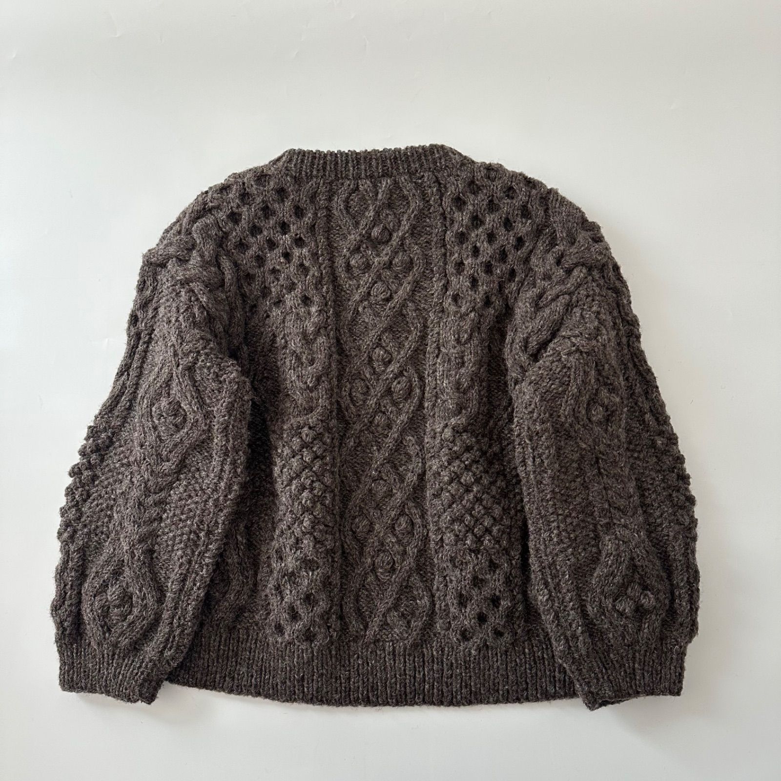 美品 CASA FLINE カーサフライン アラン模様パネル ニットプルオーバー