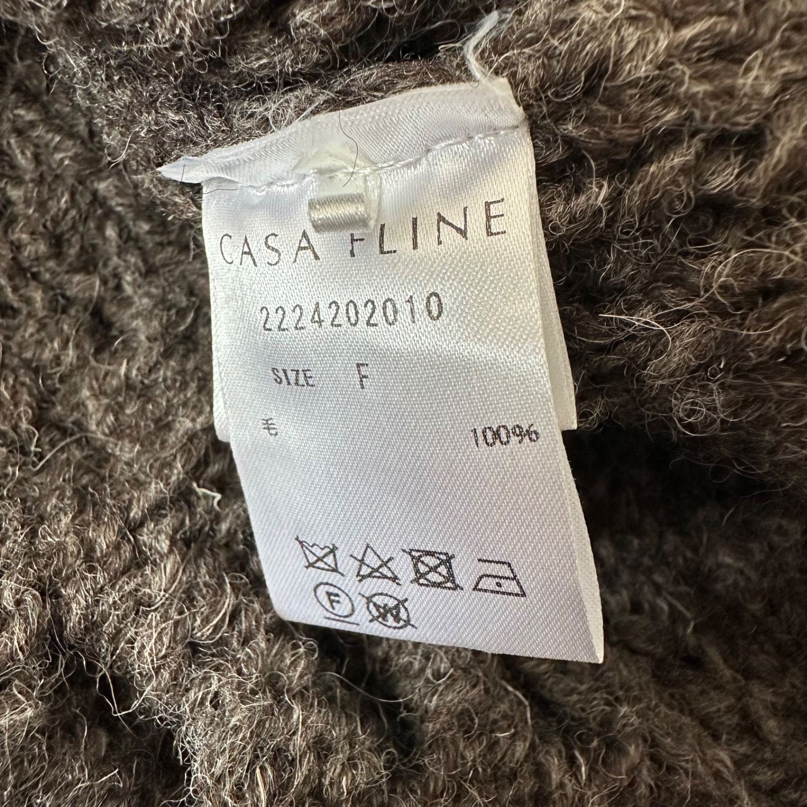 美品 CASA FLINE カーサフライン アラン模様パネル ニットプルオーバー