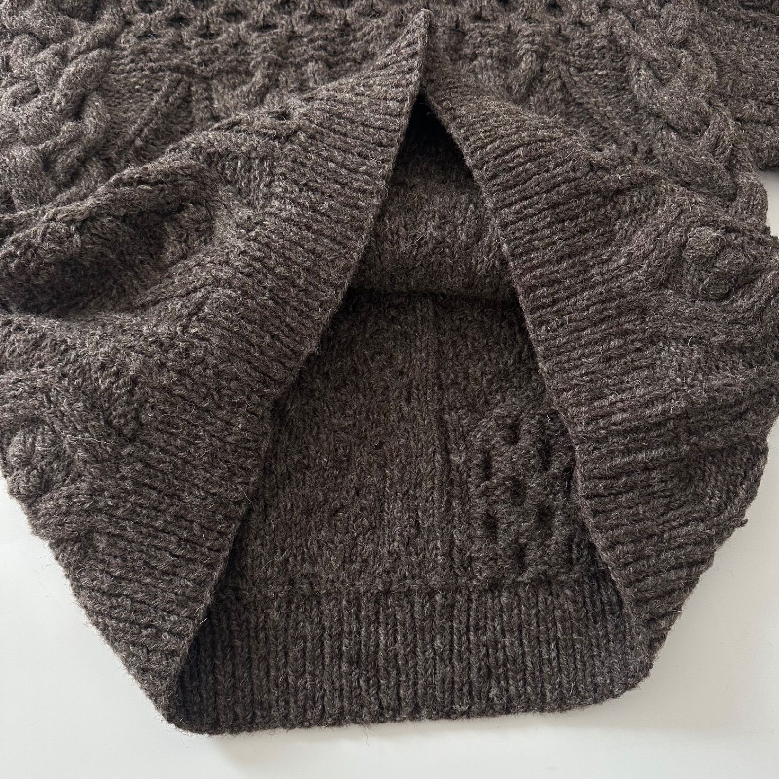 美品 CASA FLINE カーサフライン アラン模様パネル ニットプルオーバー