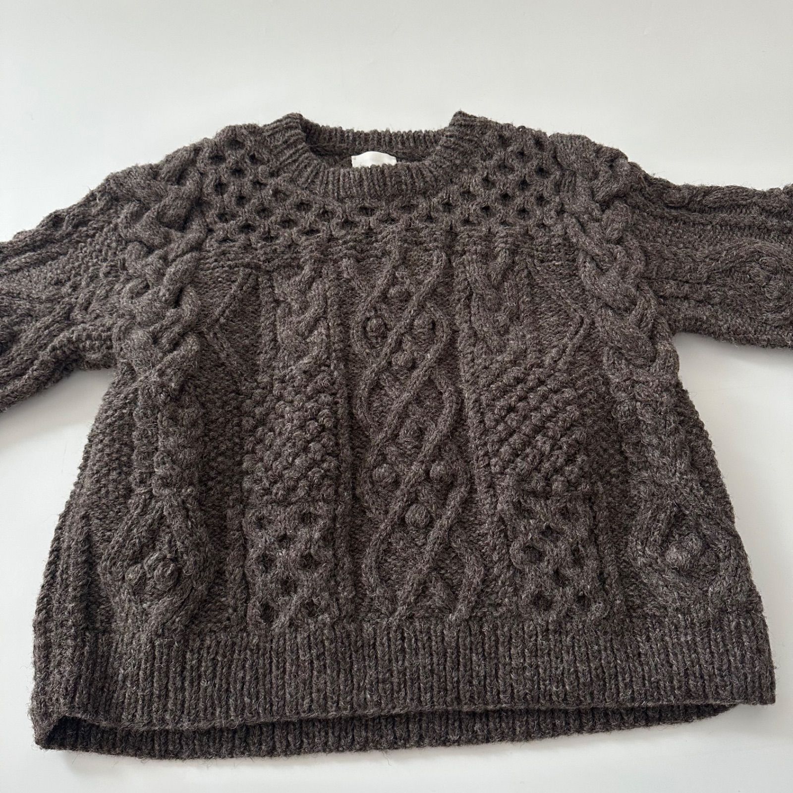 美品 CASA FLINE カーサフライン アラン模様パネル ニットプルオーバー