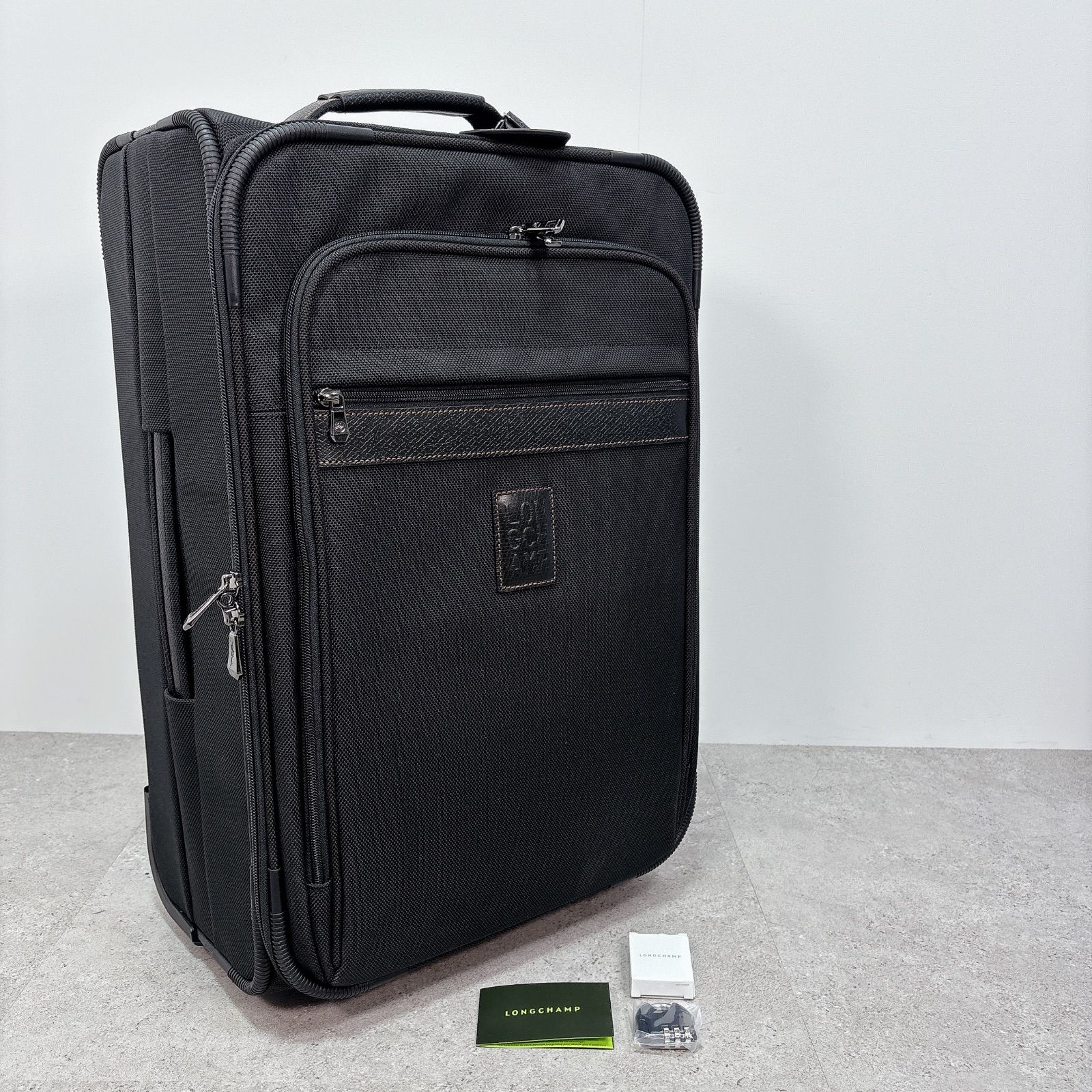 美品！ LONGCHAMP ロンシャン スーツケース 布製 持ち手レザー 機内
