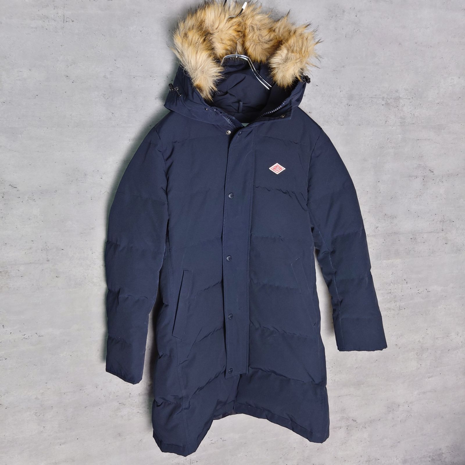 ✨ DANTON ダントン ダウン ジャケット ネイビー ファー コート - メルカリ