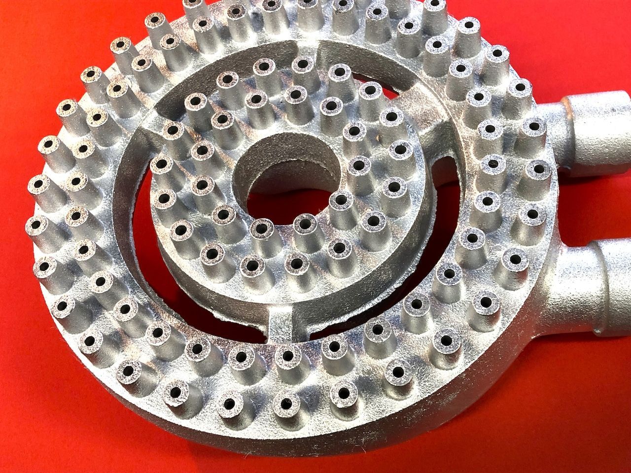 １０インチ中華バーナー 混合管パイプ付 ２5㎝Φ パイプ寸法オーダー料金込みの値段です 鋳鉄製バーナー 業務用厨房器具 ガスバーナー 中華レンジバーナー ガスコンロ 交換用 調整法説明付き