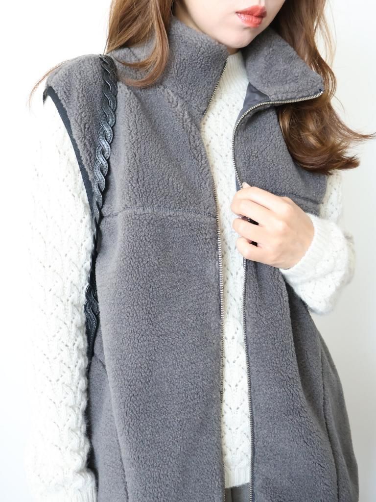 2024年製】SLOBE IENA スローブイエナ ボアスタンドベスト F グレー