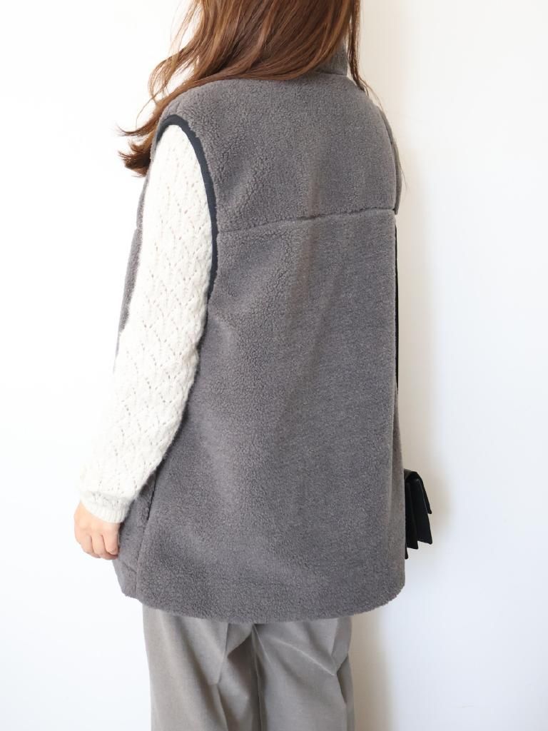 2024年製】SLOBE IENA スローブイエナ ボアスタンドベスト F グレー