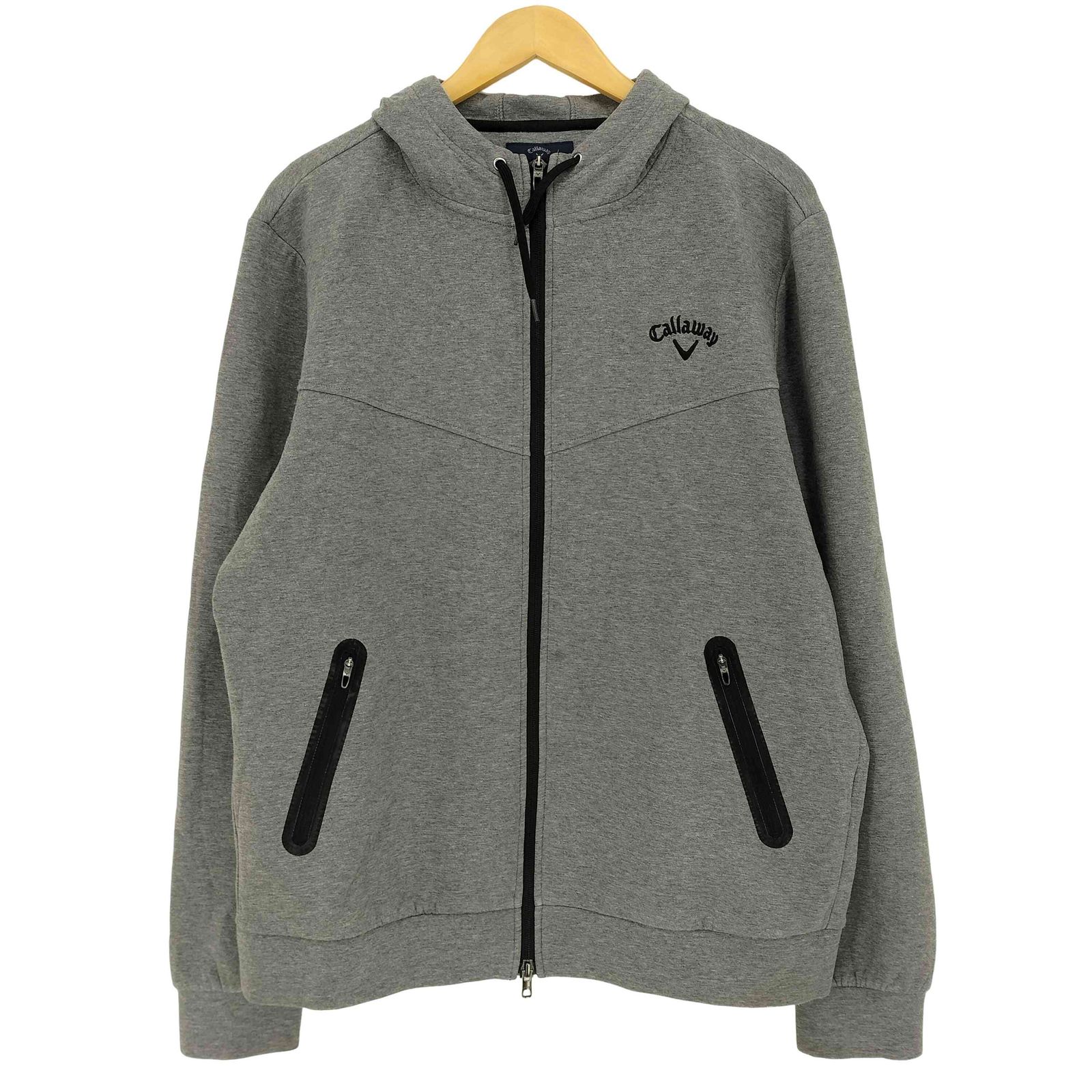 キャロウェイ　パーカー ジャケット　メンズLサイズ キャロウェイ Callaway ロゴ刺繍 ダブルジップ パーカー メンズ 3L