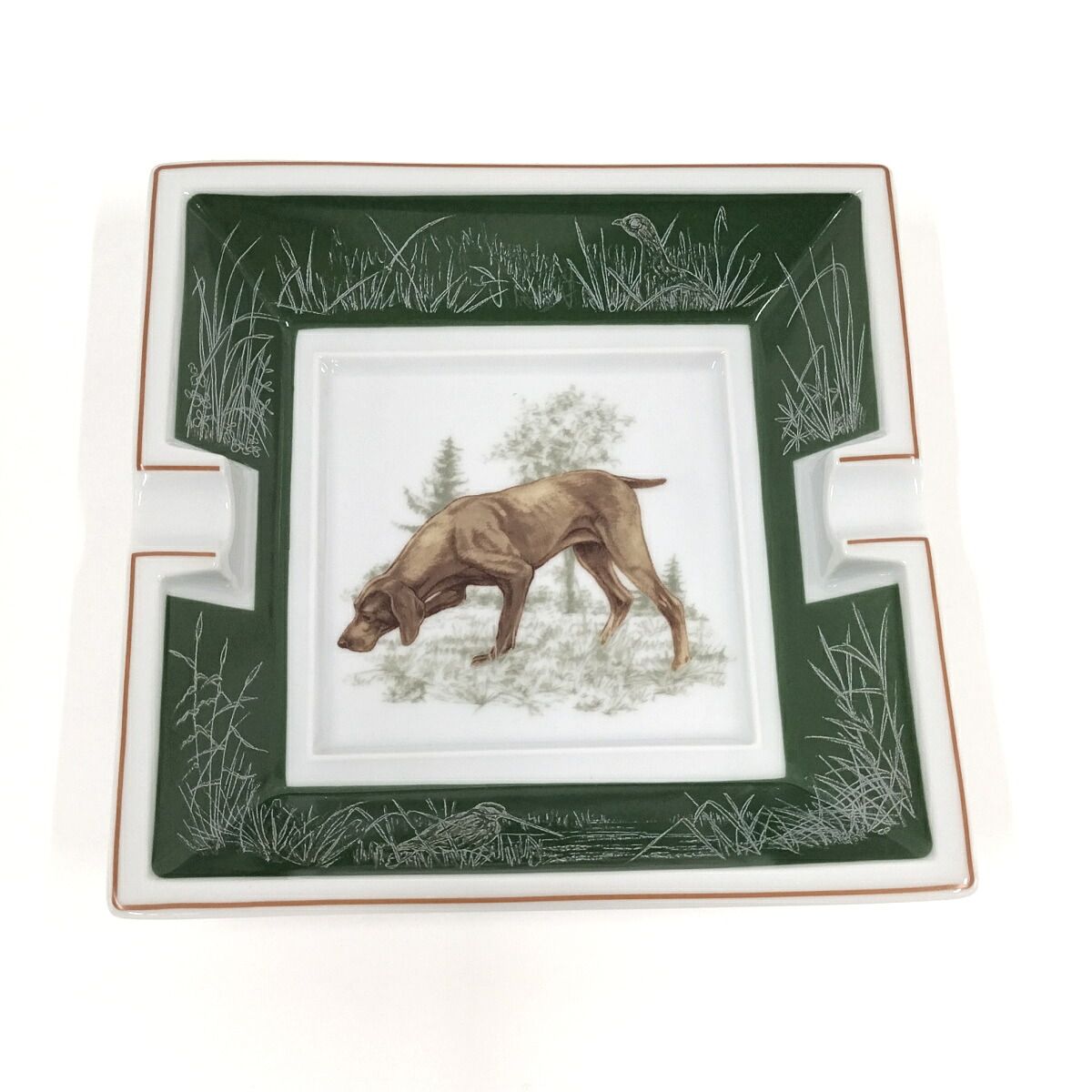 HERMES アッシュトレイ ジャーマンポインター 犬 灰皿 小物入れ 陶磁器