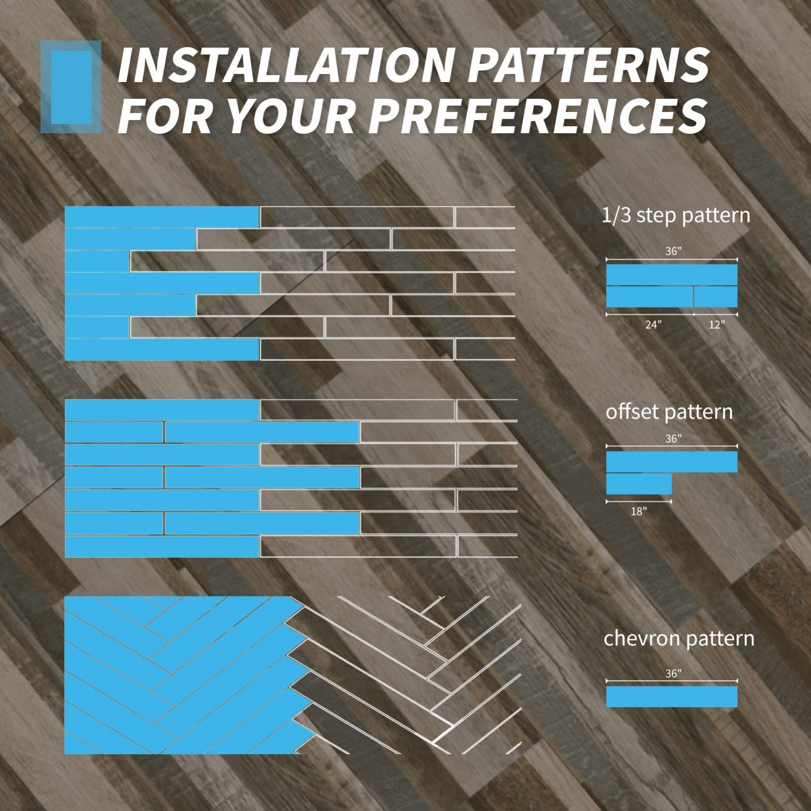 在庫処分 Art 3 d フロアタイル 木目 置くだけ 接着剤不要 クッションフロア 防水 滑り止め 厚手 賃貸ok 床 シート フローリングマット 玄関 洗面所 DIY - 3畳 91.4 x 15 CM 壁紙 床材 