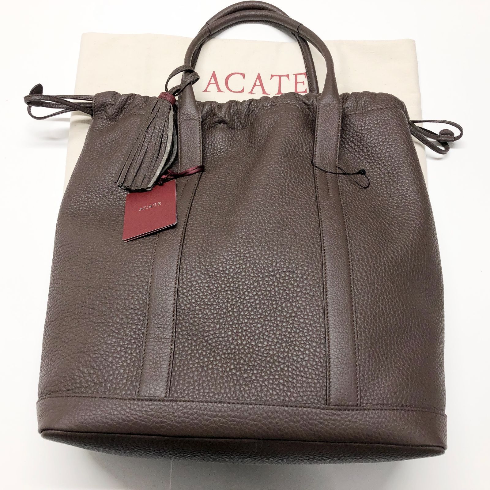 新品未使用 ACATE (アカーテ) BAMBINO トートバッグ ダークブラウン 