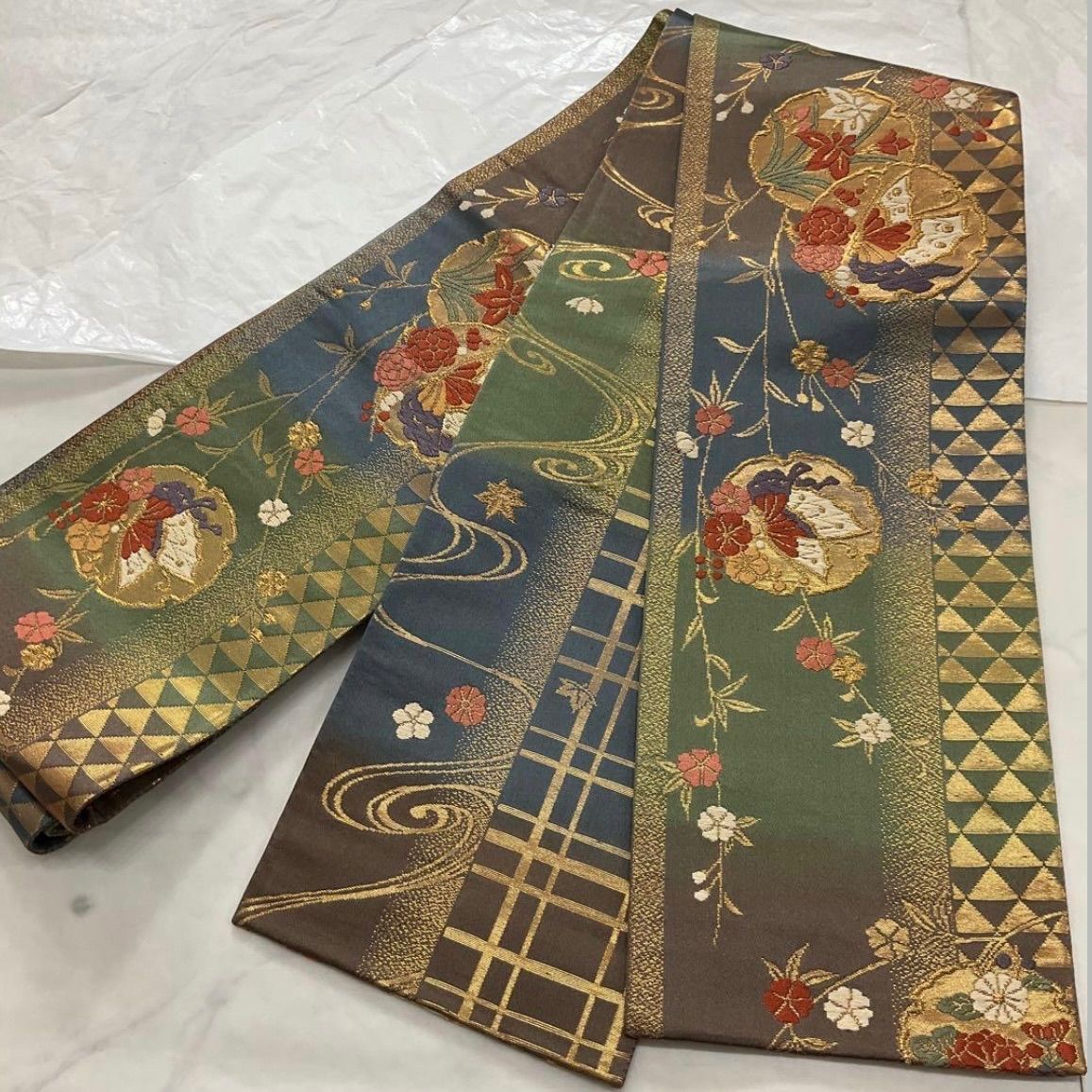 ○kimono+one○kimonoarisa○未使用同然○最高級西陣織唐織○手織正絹