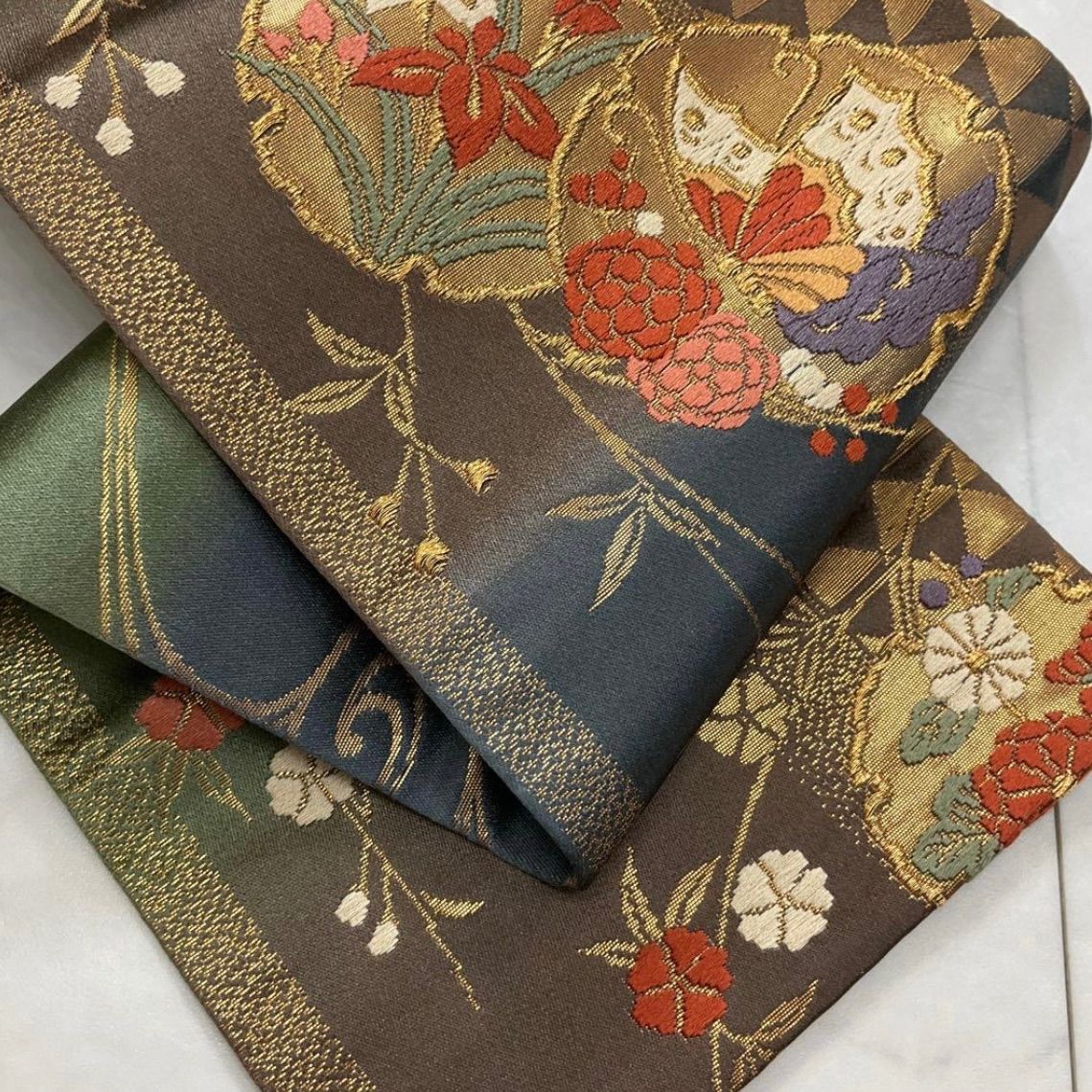 ○kimono+one○kimonoarisa○未使用同然○最高級西陣織唐織○手織正絹