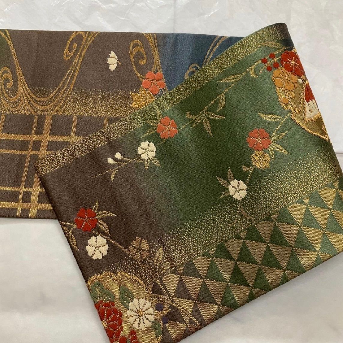 ○kimono+one○kimonoarisa○未使用同然○最高級西陣織唐織○手織正絹