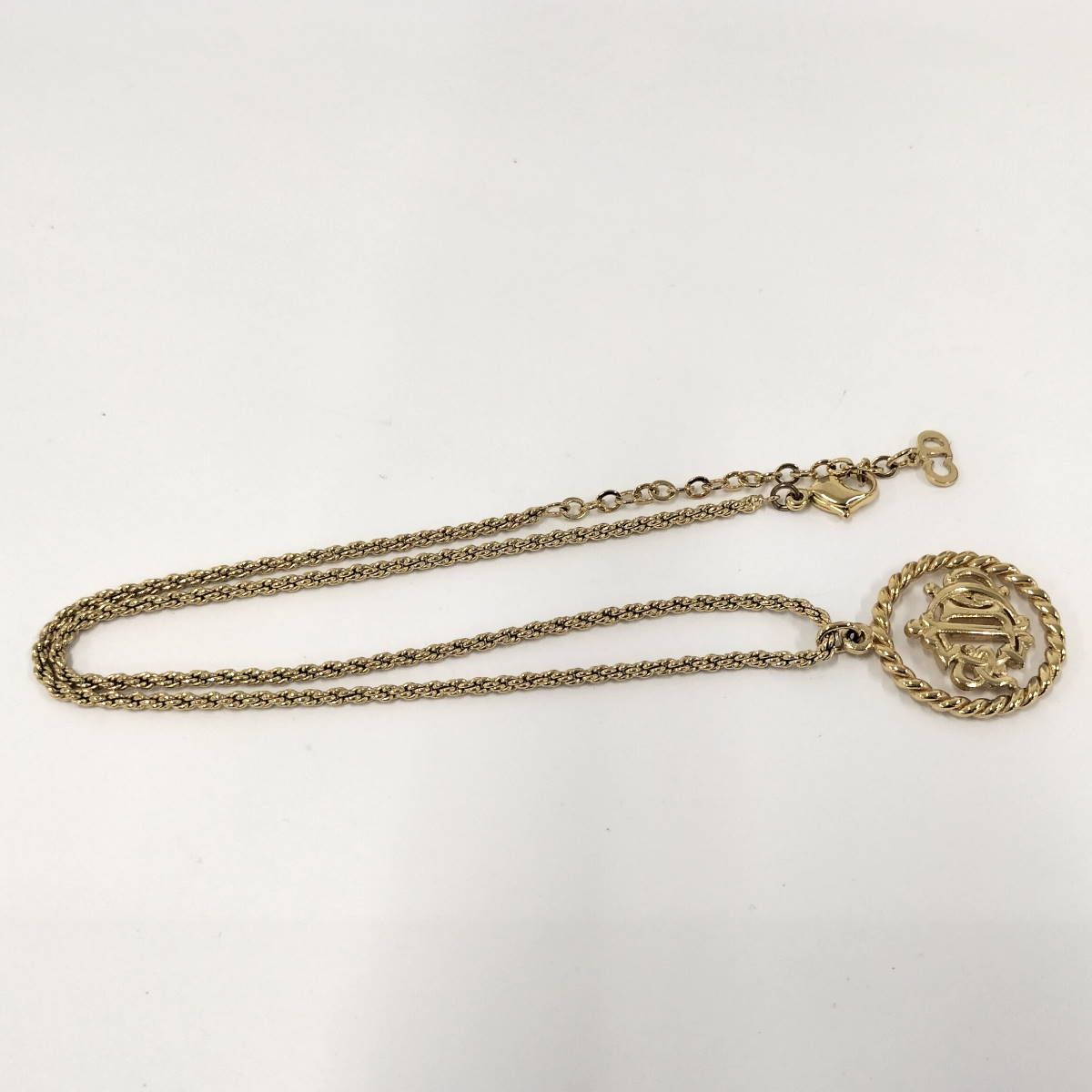 Christian Dior 本物 ネックレス ロゴ メッキ ゴールド Christian Dior