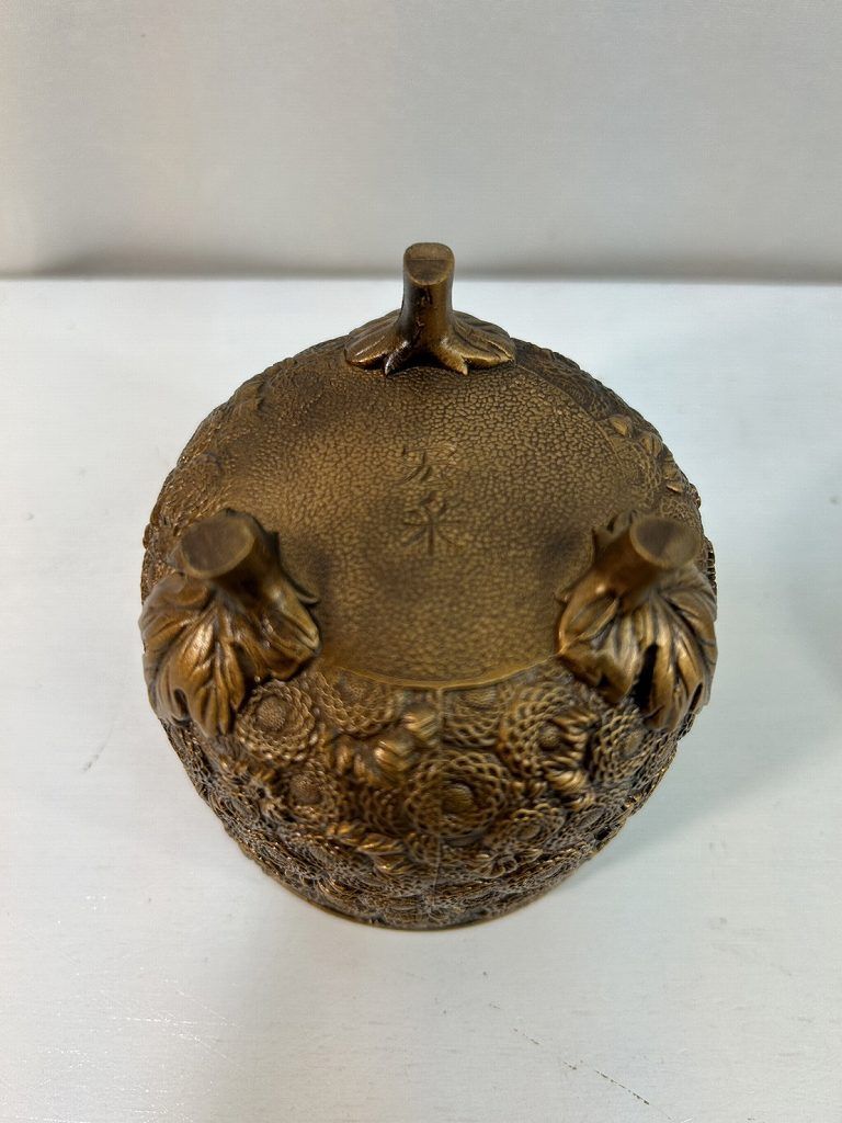 s25t-0980m【中古】佐野宏采 万菊香炉 香道具 当時物 骨董品 伝統工芸