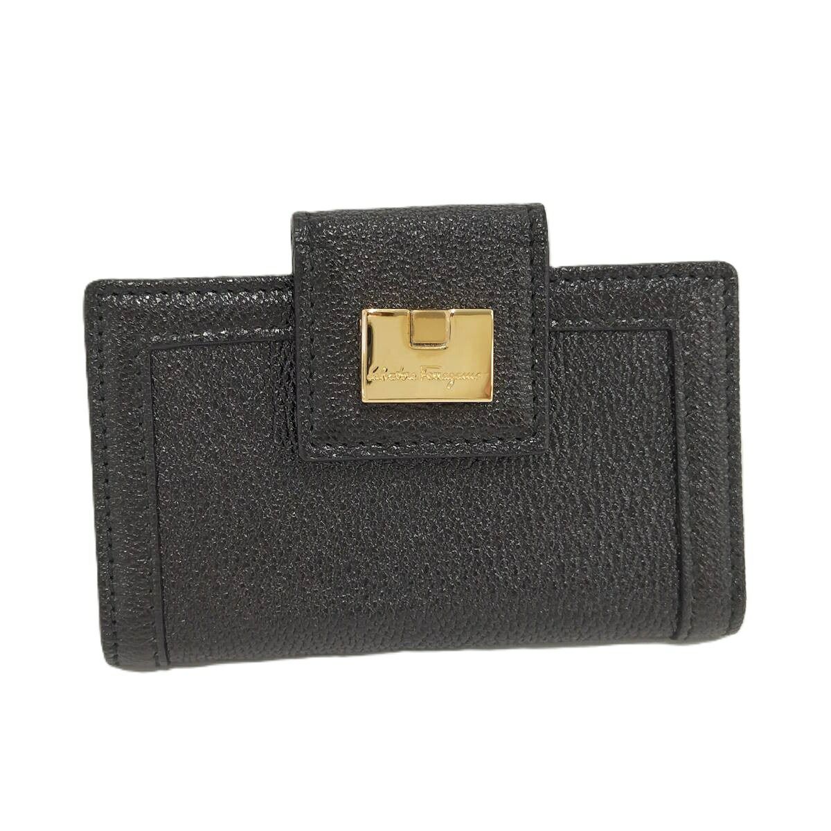 【美品】Ferragamo　フェラガモ　キーケース　６連　本革 FERRAGAMO 6連キーケース お買い得品 レザー ブラック 極美品