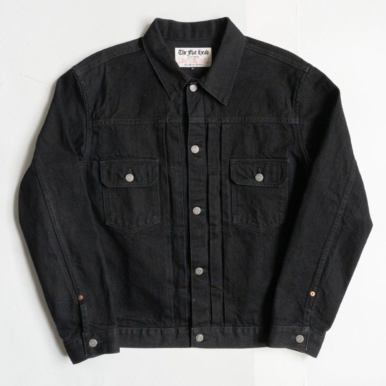 雰囲気抜群】THE FLAT HEAD【2nd type ブラック デニム ジャケット】42