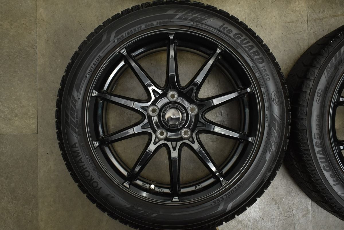  程度良好 Gスピード 17 in 7 J 48 PCD 114 3 アイスガードiG 60 215 50 R レヴォーグ GUインプレッサ リーフ NCロードスター ジェイド 17インチ タイヤ ホイールセット