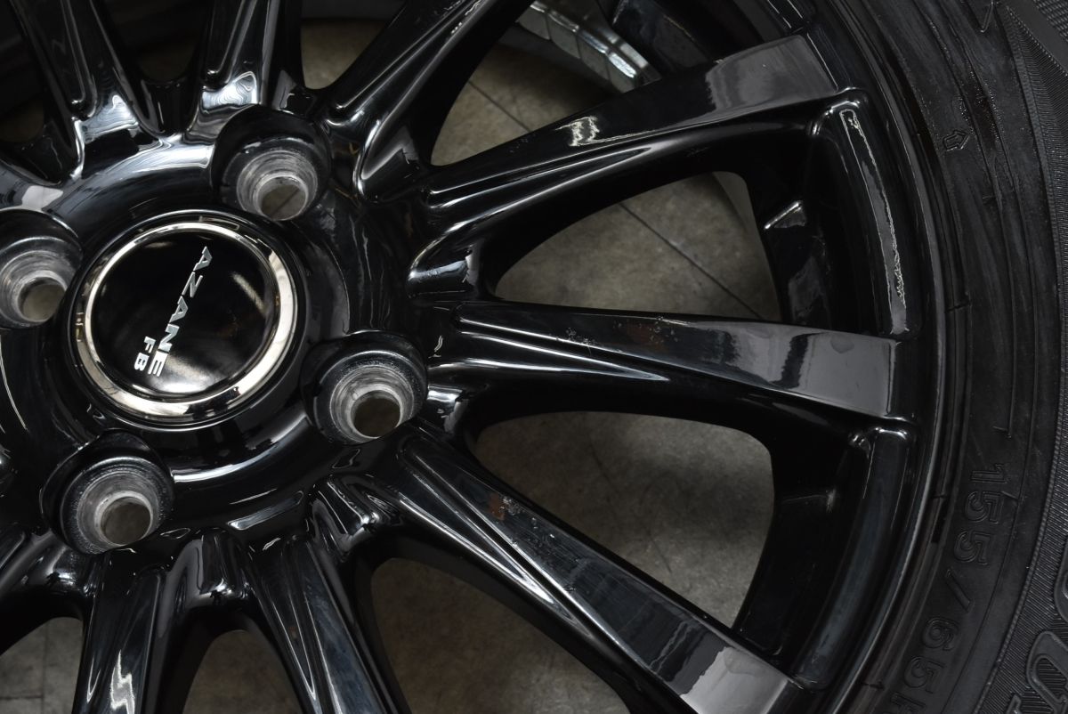  バリ溝品 AZANE 14 in 4 5 J 45 PCD 100 ダンロップ ウィンターマックス WM 02 155 65 R N BOX ONE WGN アルト ワゴンR タント 14インチ タイヤ ホイールセット