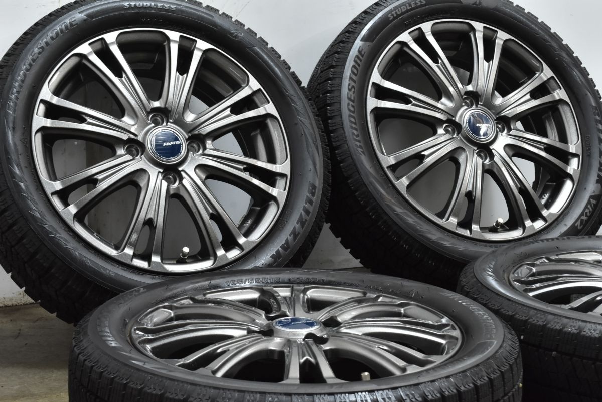 ABATIS 15 in 4 5 J 45 PCD 100 ブリヂストン ブリザック VRX 2 165 55 R N BOX デイズ ルークス ワゴンR スペーシア アルト ムーブ