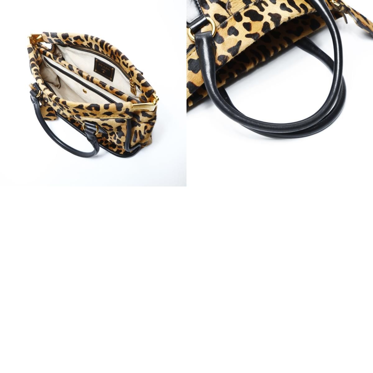 PRADA プラダ ハンドバッグ ハラコ レオパード 2way - メルカリ