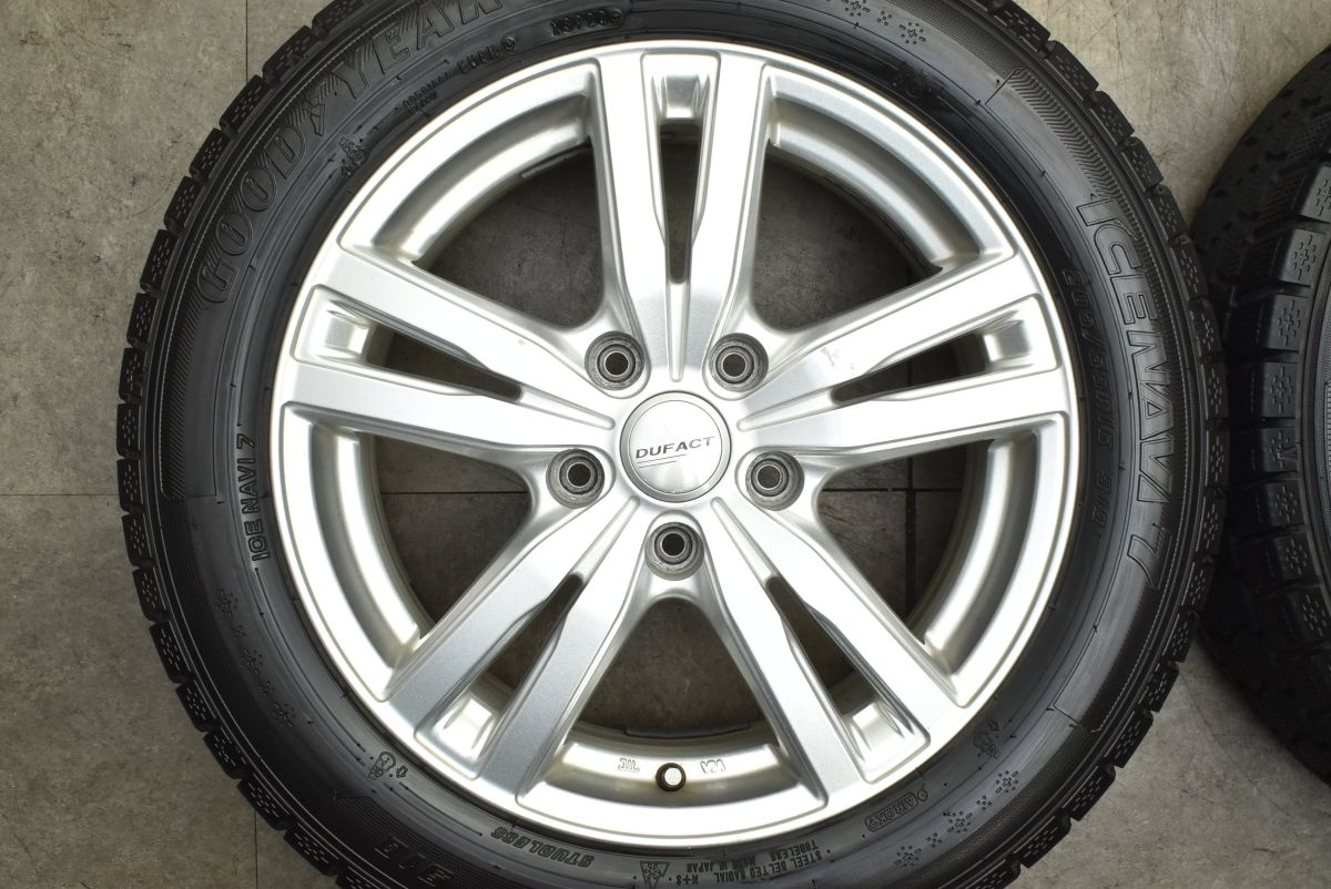  ステップワゴン ヴォクシー などに DUFACT 16 in 6 5 J 40 PCD 114 3 グッドイヤー アイスナビ 7 205 55 R ノア エスクァイア アクセラ 16インチ タイヤ ホイールセット