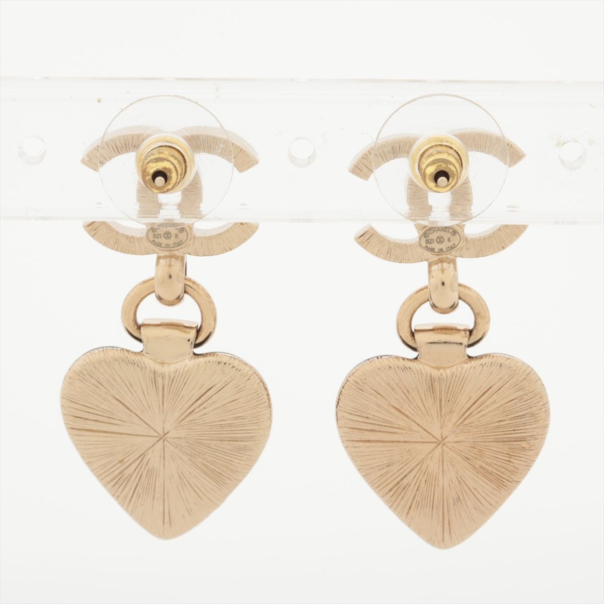 CHANEL シャネル ピアス B21K 2021年 ココマーク 黒ハート - メルカリ