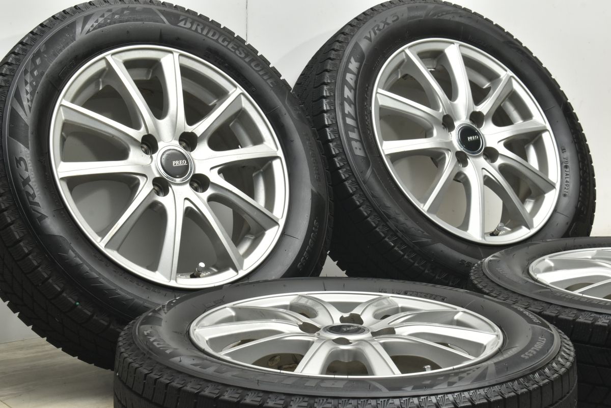 バリ溝 PREO 15 in 5 J 42 PCD 100 ブリヂストン ブリザック VRX 3 175 65 R アクア フィット スイフト ヴィッツ フィールダー