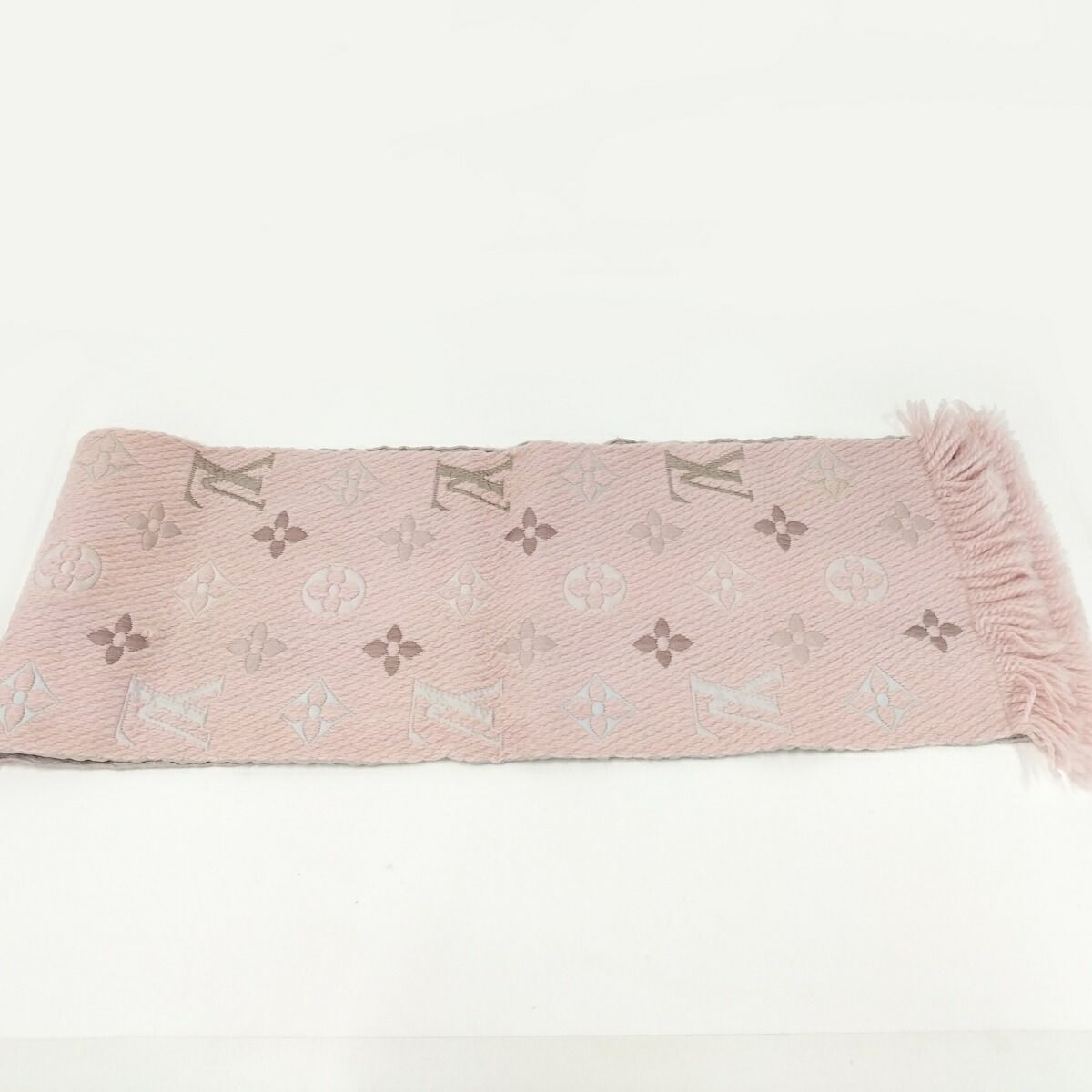 LOUIS VUITTON マフラー エシャルプ ロゴマニア ウール シルク