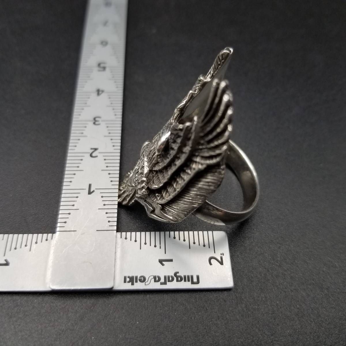 BIKER 鷲 鳥モチーフ 立体彫刻 925 シルバー ヴィンテージ リング 銀細工 指輪 イーグル 3 D EAGLE バイカーリング ロック Y 20 H リング 指輪 アクセサリー