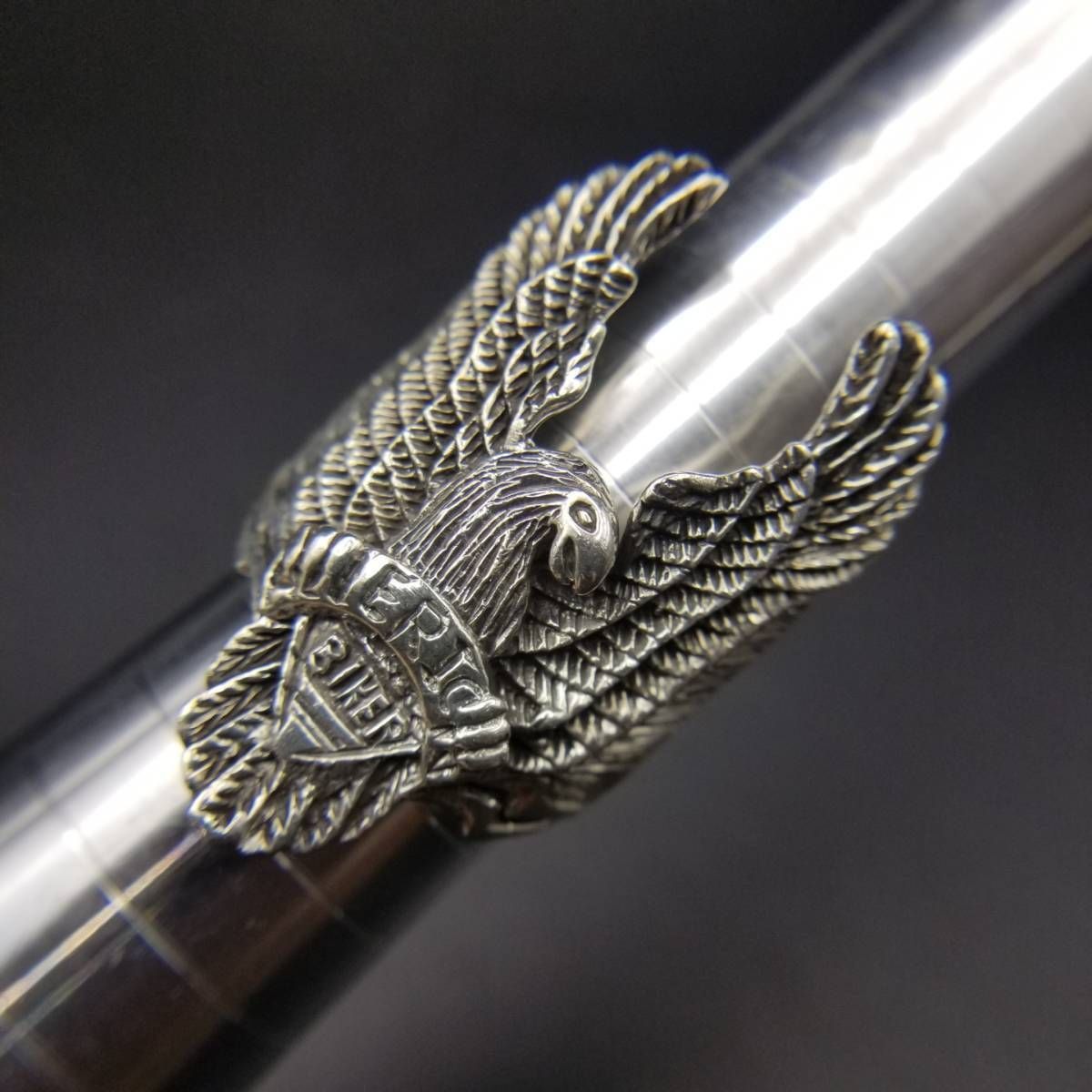 BIKER 鷲 鳥モチーフ 立体彫刻 925 シルバー ヴィンテージ リング 銀細工 指輪 イーグル 3 D EAGLE バイカーリング ロック Y 20 H
