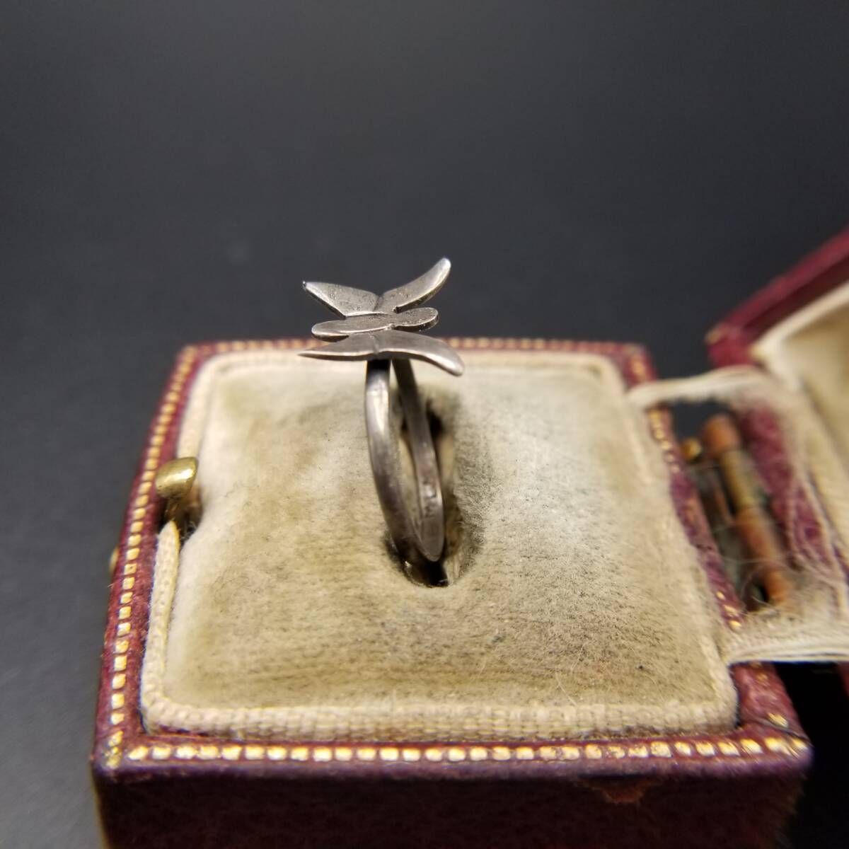 メキシコ 925 シルバー 蝶 昆虫モチーフ ヴィンテージ リング 銀細工