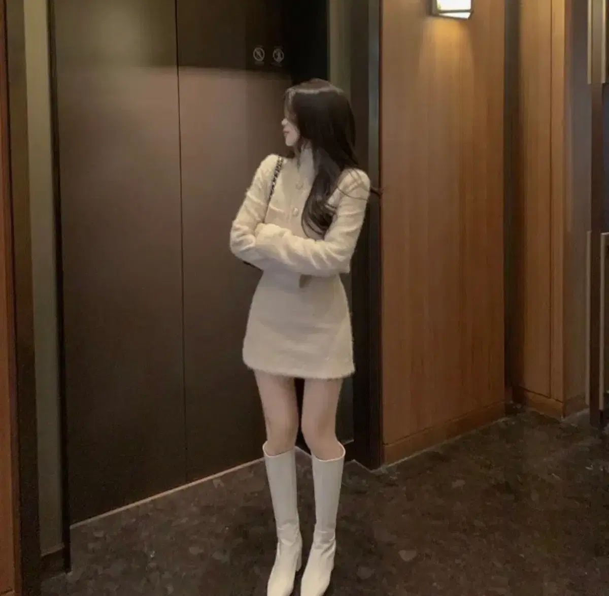 He.nique ツイード セットアップ ブラック ツーピース