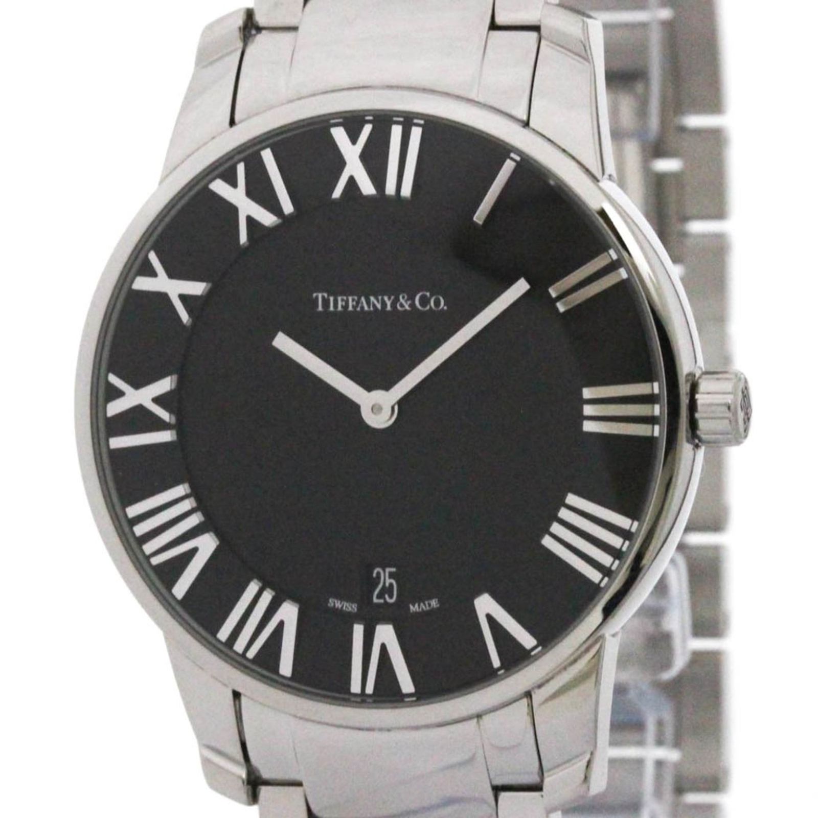 ティファニー TIFFANY アトラス ドーム ステンレススチール クォーツ メンズ 時計 Z 1800 11 外装仕上げ済み