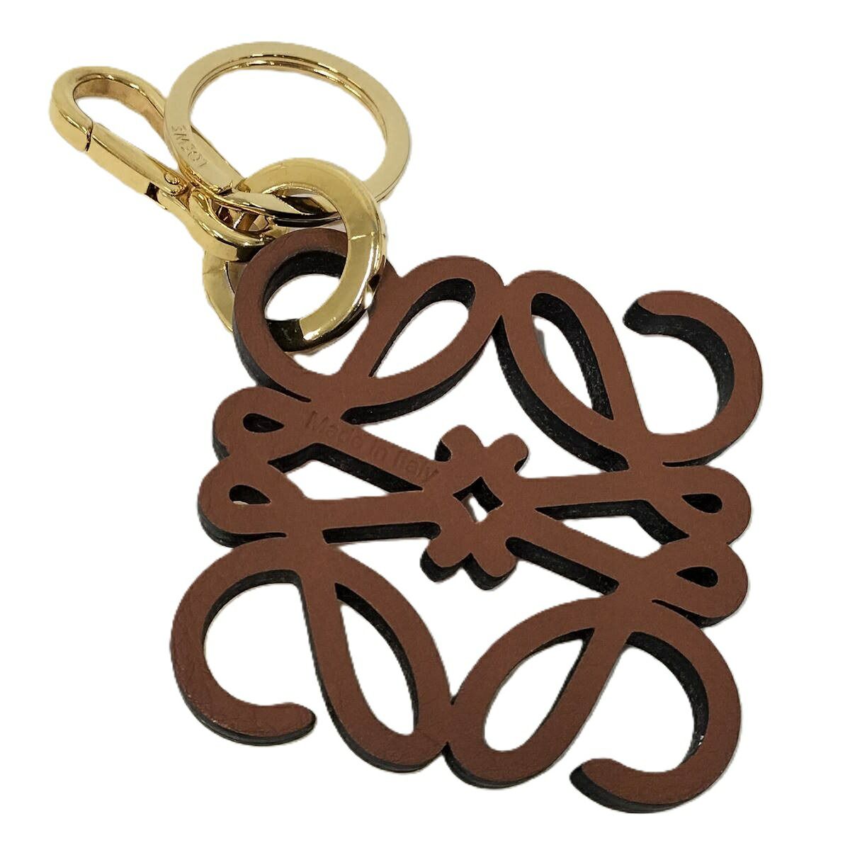 LOEWE チャーム キーリング アナグラム メッキ ゴールド ブラウン イエロー オレンジ系