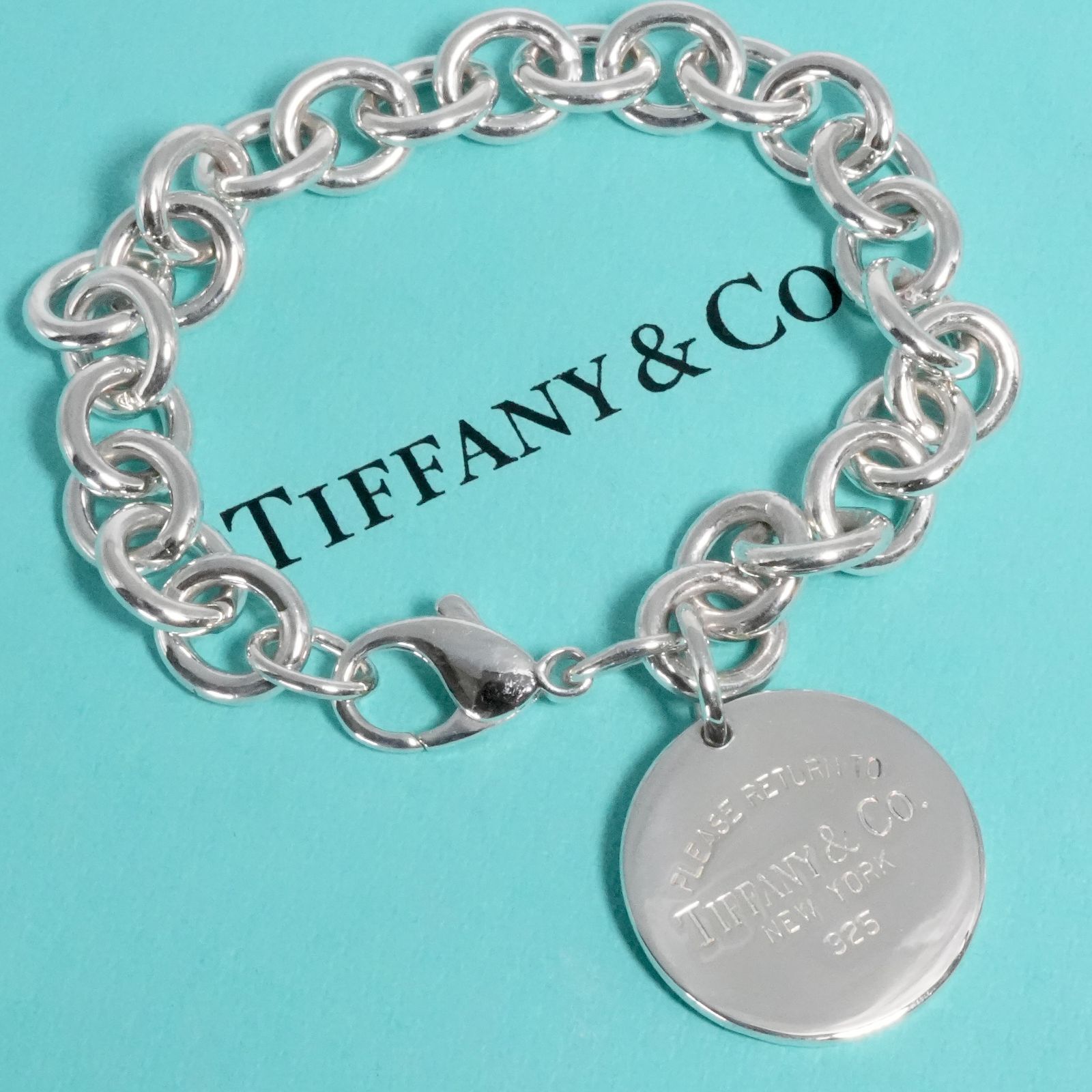 極美品 ティファニー リターントゥ ラウンド タグ ブレスレット/25