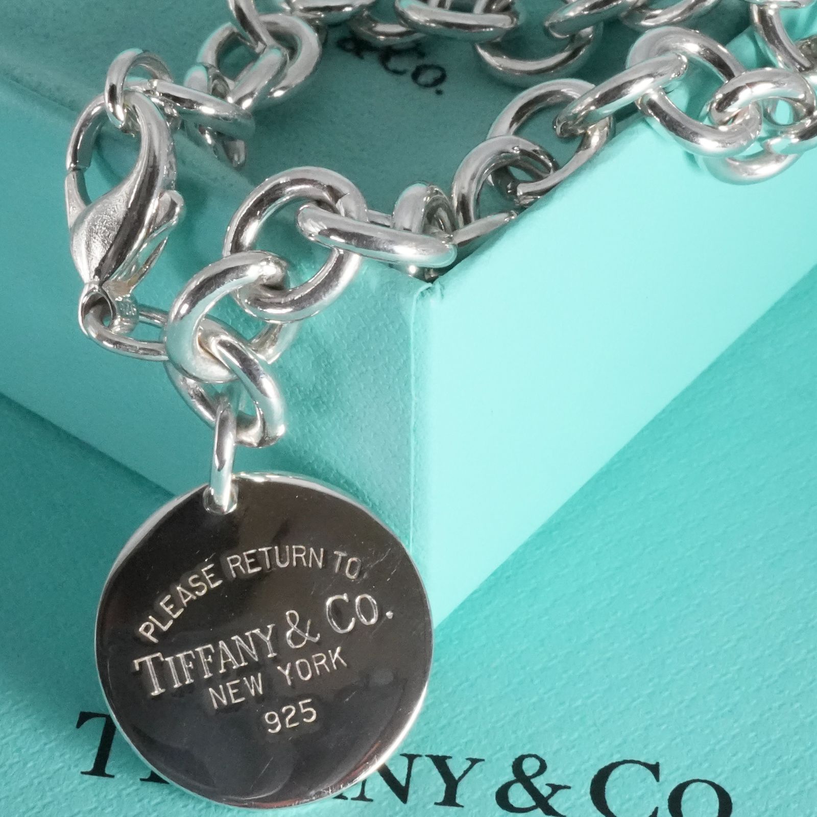 極美品 ティファニー リターントゥ ラウンド タグ ブレスレット/25