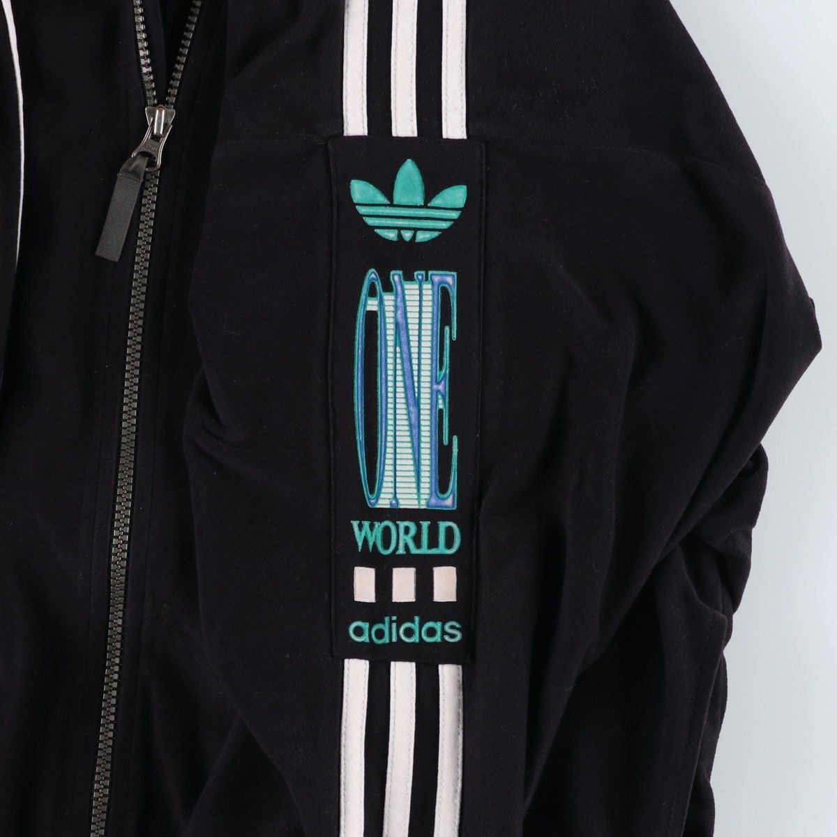 90s adidas ベロアトラックジャケット 刺繍 トレフォイル ヴィンテージ 90s adidas ベロアトラックジャケット 刺繍トレフォイル マルチカラー