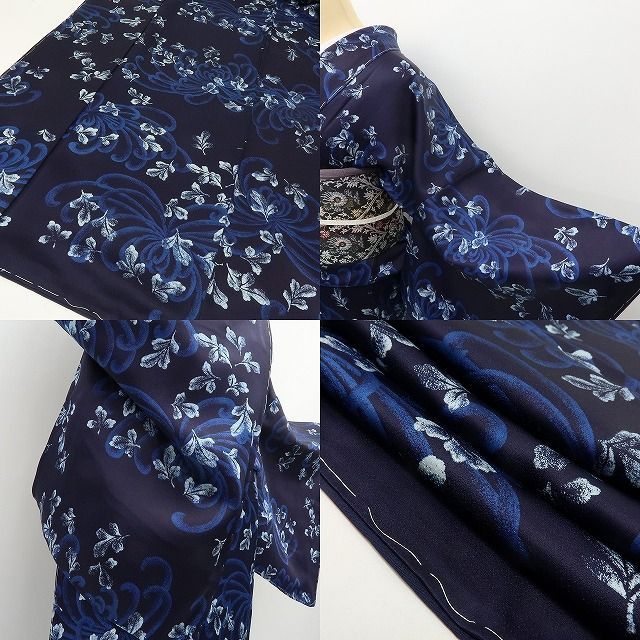 六花-RIKKA- 新品 藍香房 さが美扱い 乱菊 着物 正絹 仕付け糸付 藍