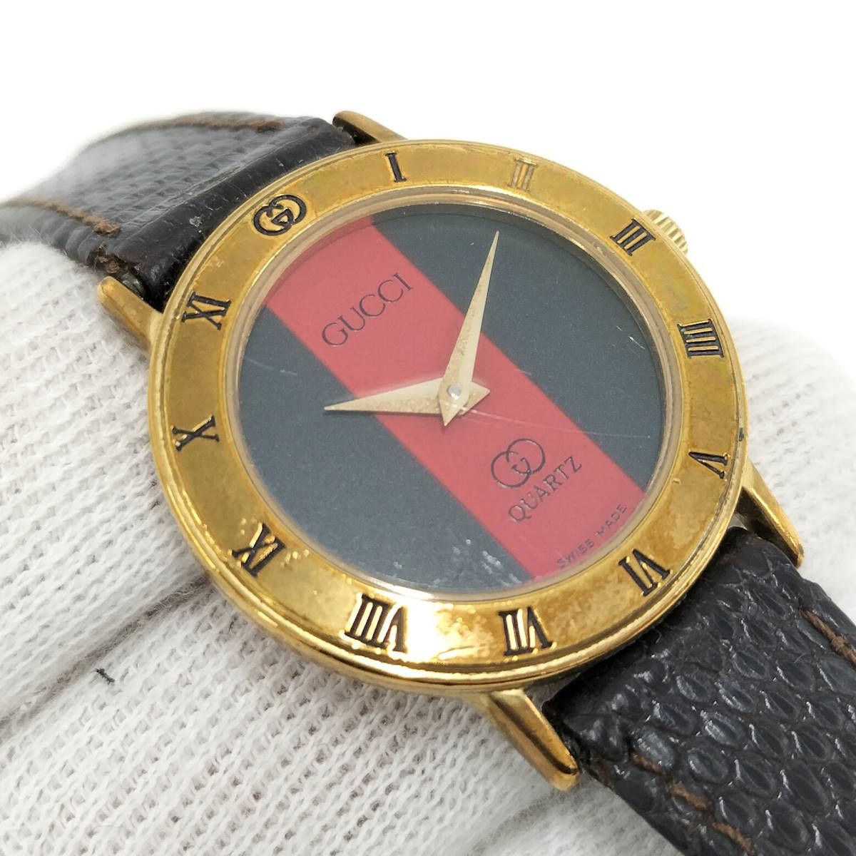 GUCCI レディース 腕時計 SS GP レザー クオーツ シェリーライン GUCCI レディース 腕時計 SS GP レザー クオーツ シェリーライン