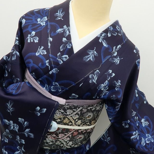 六花-RIKKA- 新品 藍香房 さが美扱い 乱菊 着物 正絹 仕付け糸付 藍