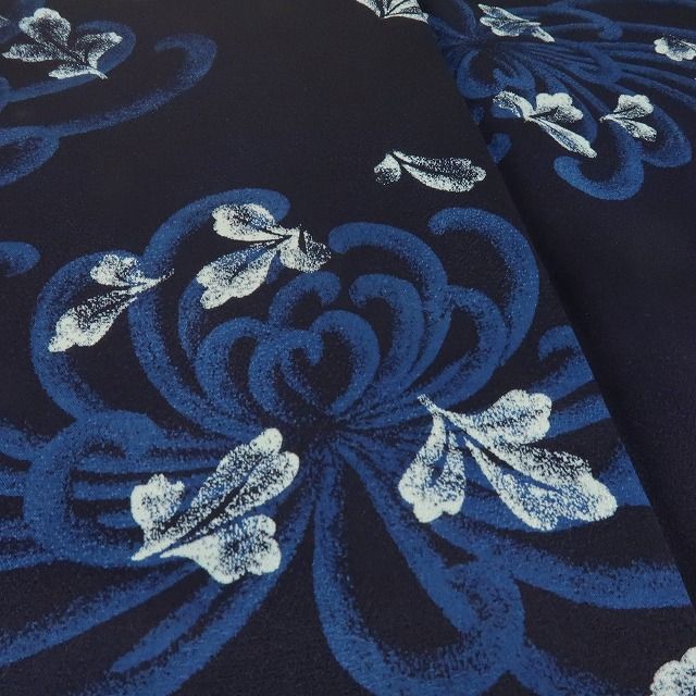 六花-RIKKA- 新品 藍香房 さが美扱い 乱菊 着物 正絹 仕付け糸付 藍