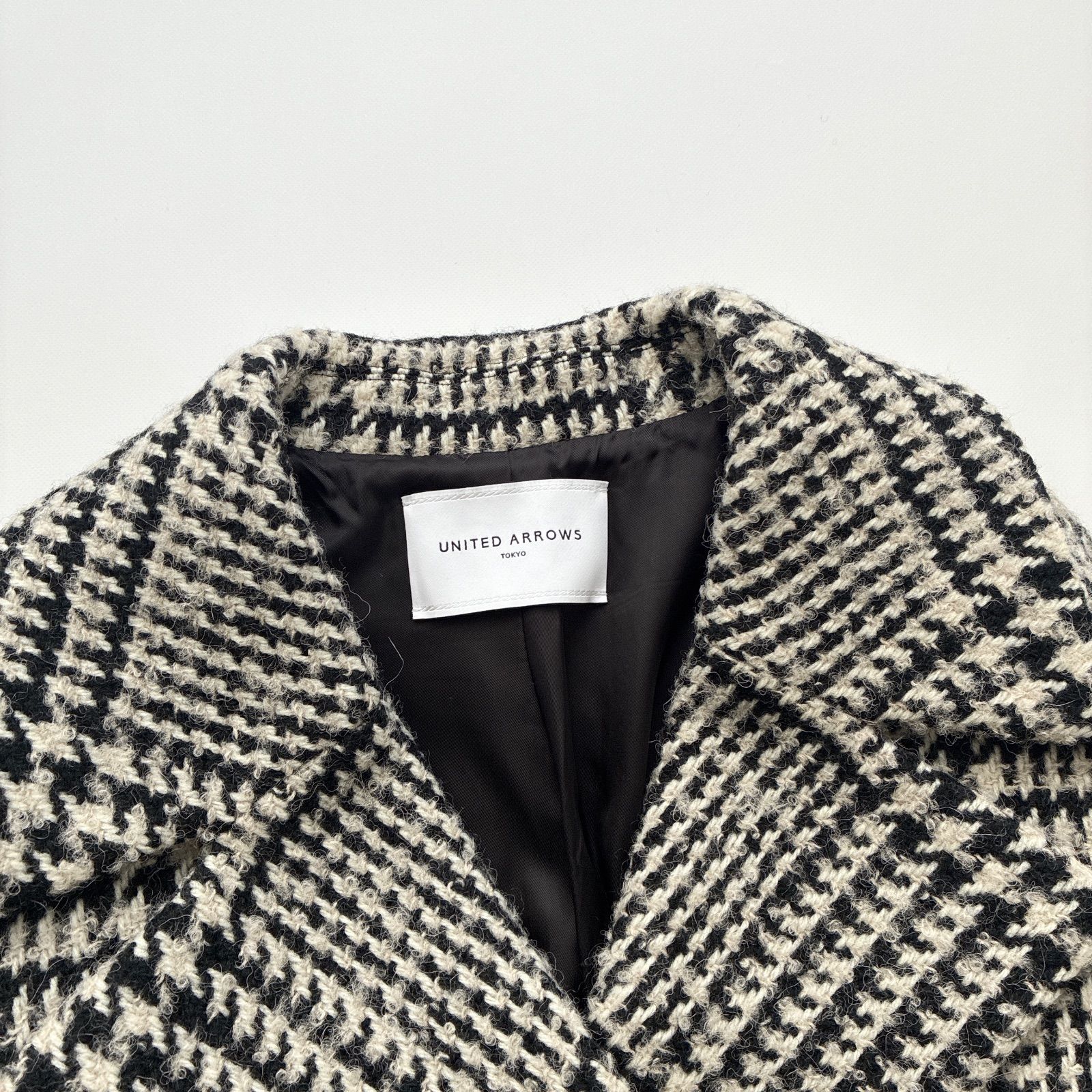 ユナイテッドアローズ ツイード アルパカ チェック ビッグ ピーコート UNITED ARROWS ユナイテッドアローズ / UWSC チェック ビッグ