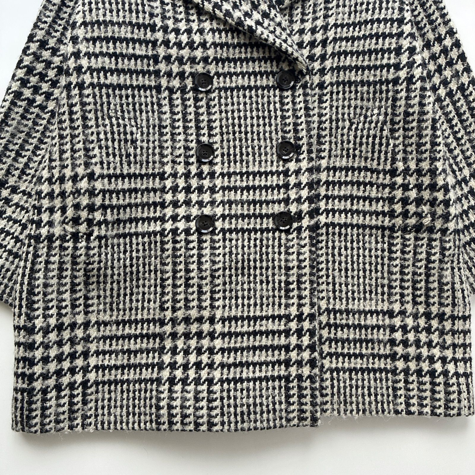 ユナイテッドアローズ ツイード アルパカ チェック ビッグ ピーコート UNITED ARROWS ユナイテッドアローズ / UWSC チェック ビッグ